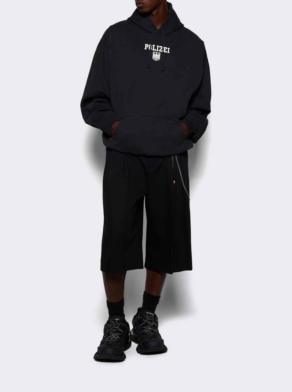 Polizei Oversized Hoodie Washed Black - 5