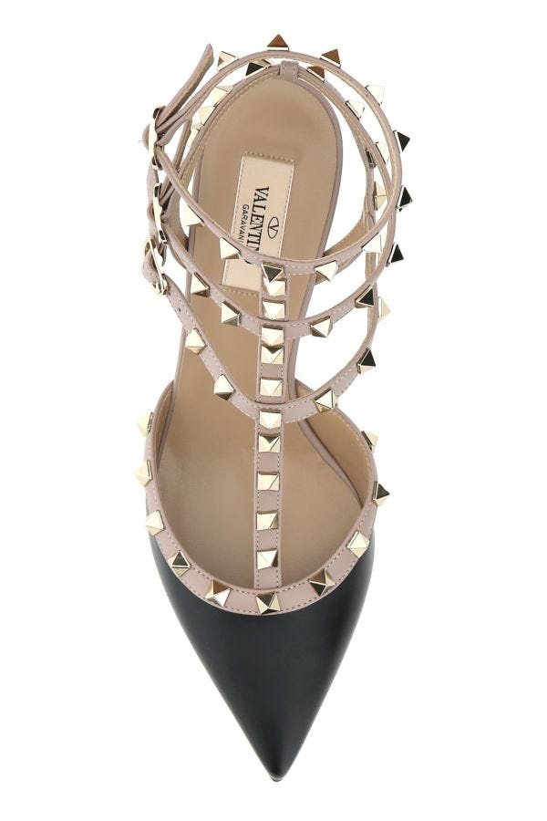 Two-tone leather Rockstud pumps - 4