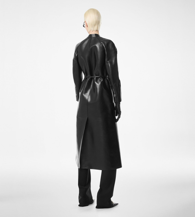 SUPPLE SOFT NAPPA AND WASHED DUCHESSE BIKER COAT 4