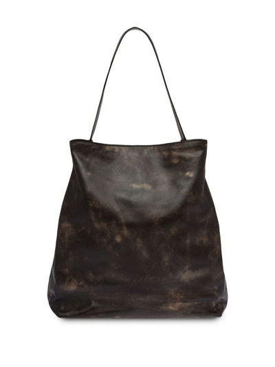 Miu Miu embossed-logo leather tote bag outlook