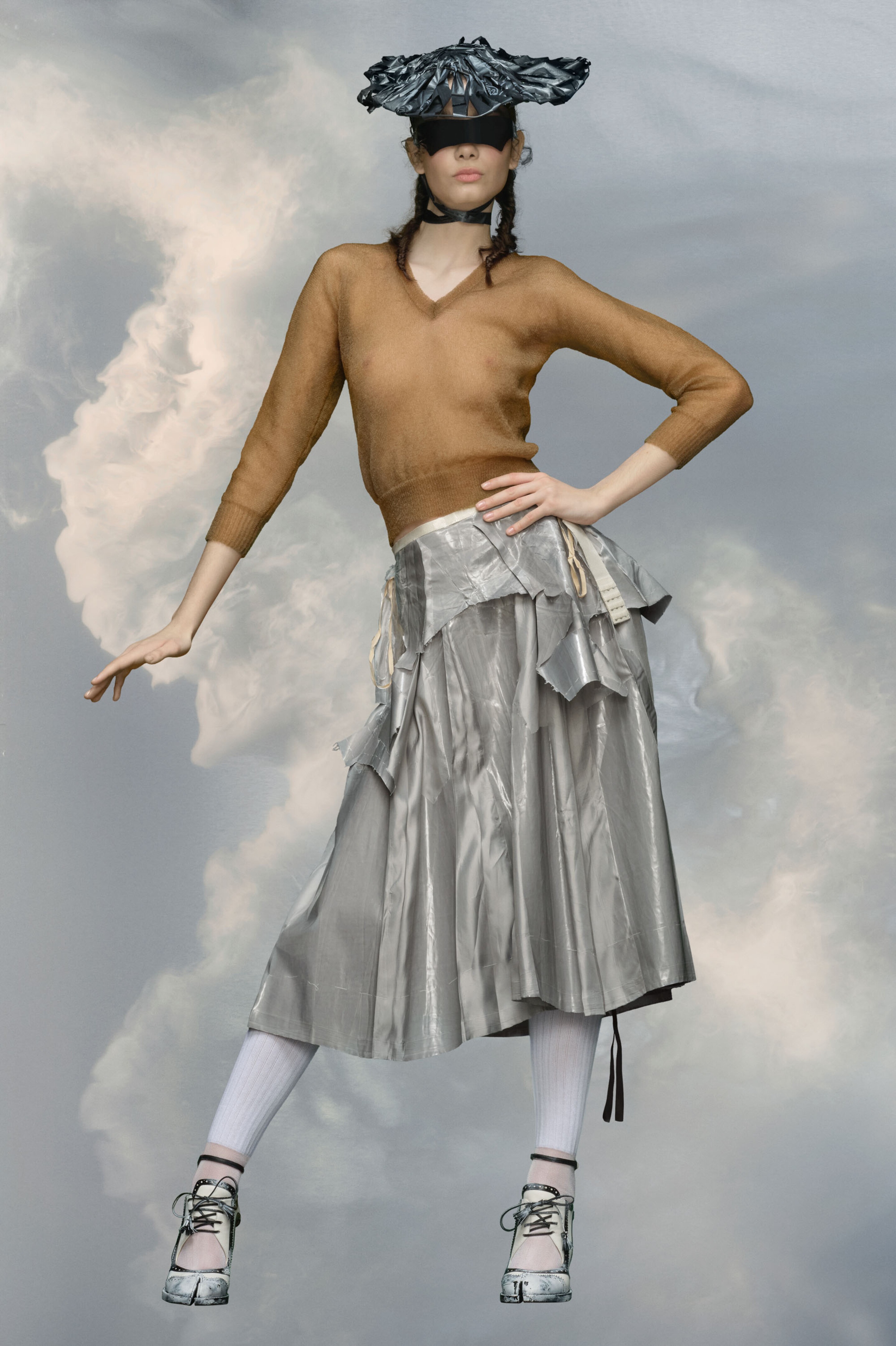 Laminated satin midi skirt - 5