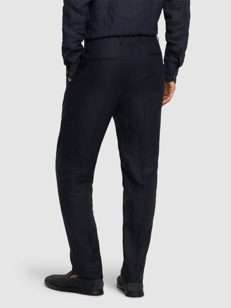 Oasi Lino one-pleat pants - 3