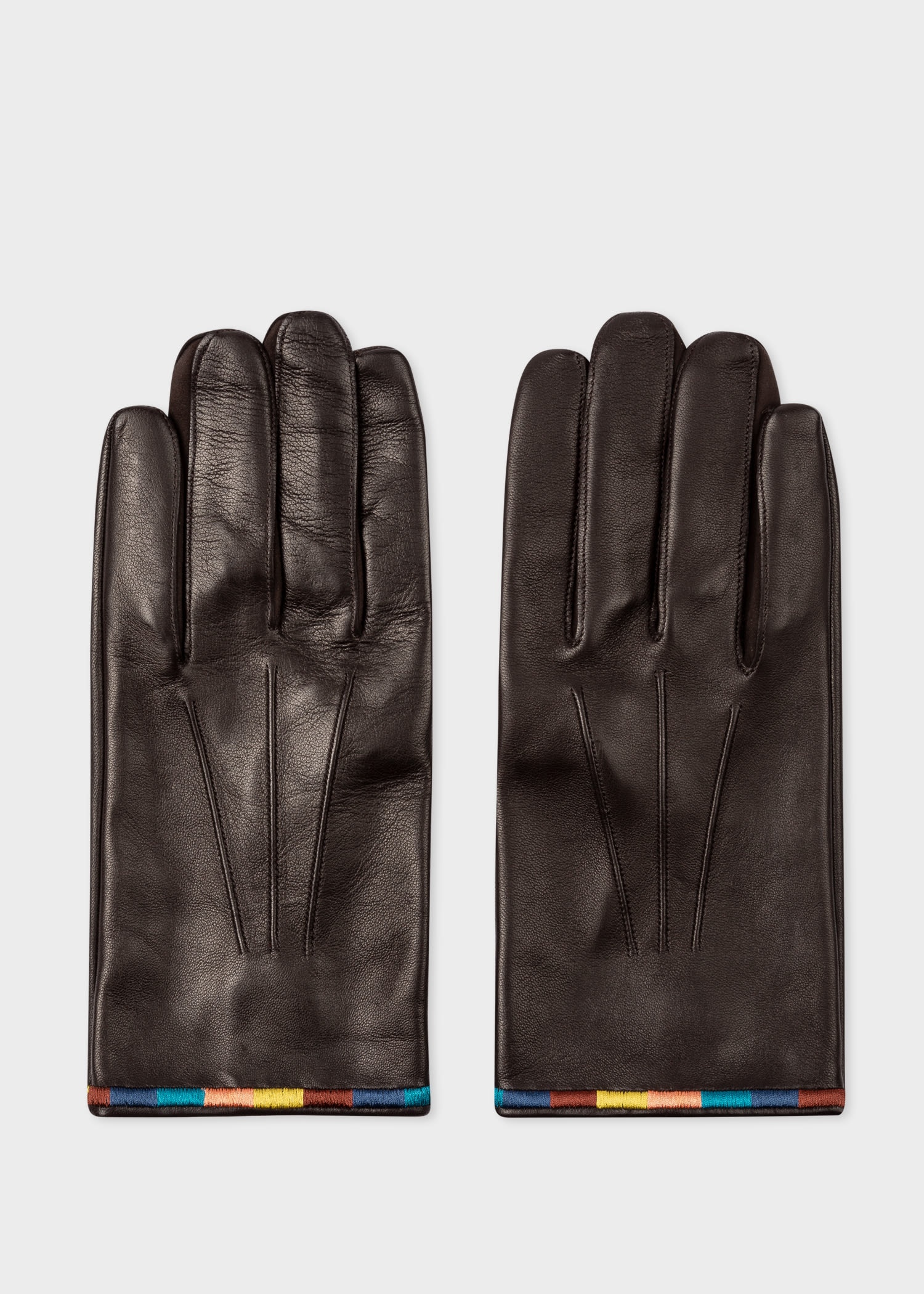 'Artist Stripe' Leather Gloves - 1