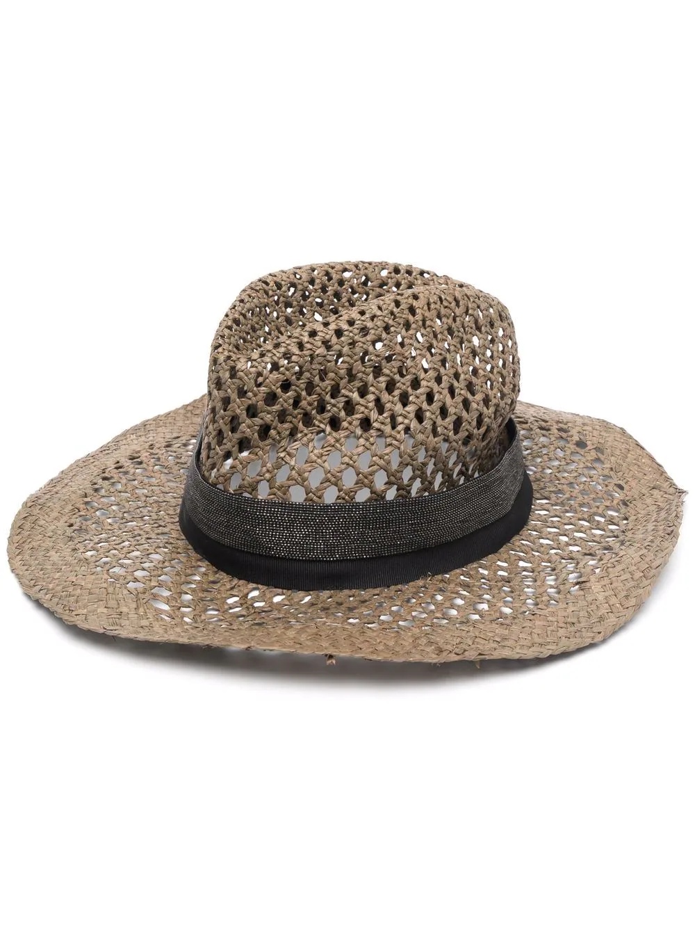 Monili-chain raffia hat - 1