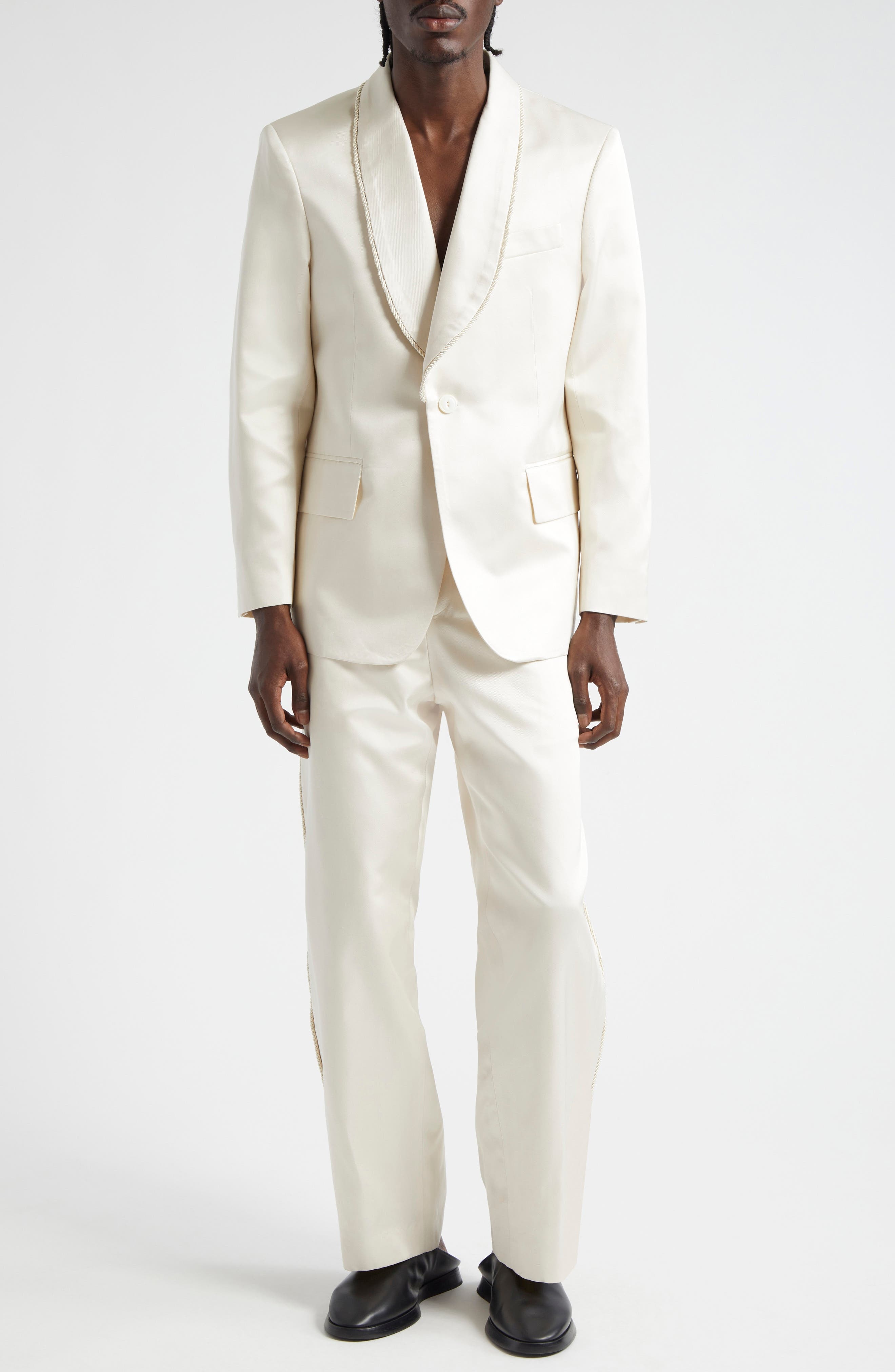 Shawl Collar Silk Twill Tuxedo Jacket - 2