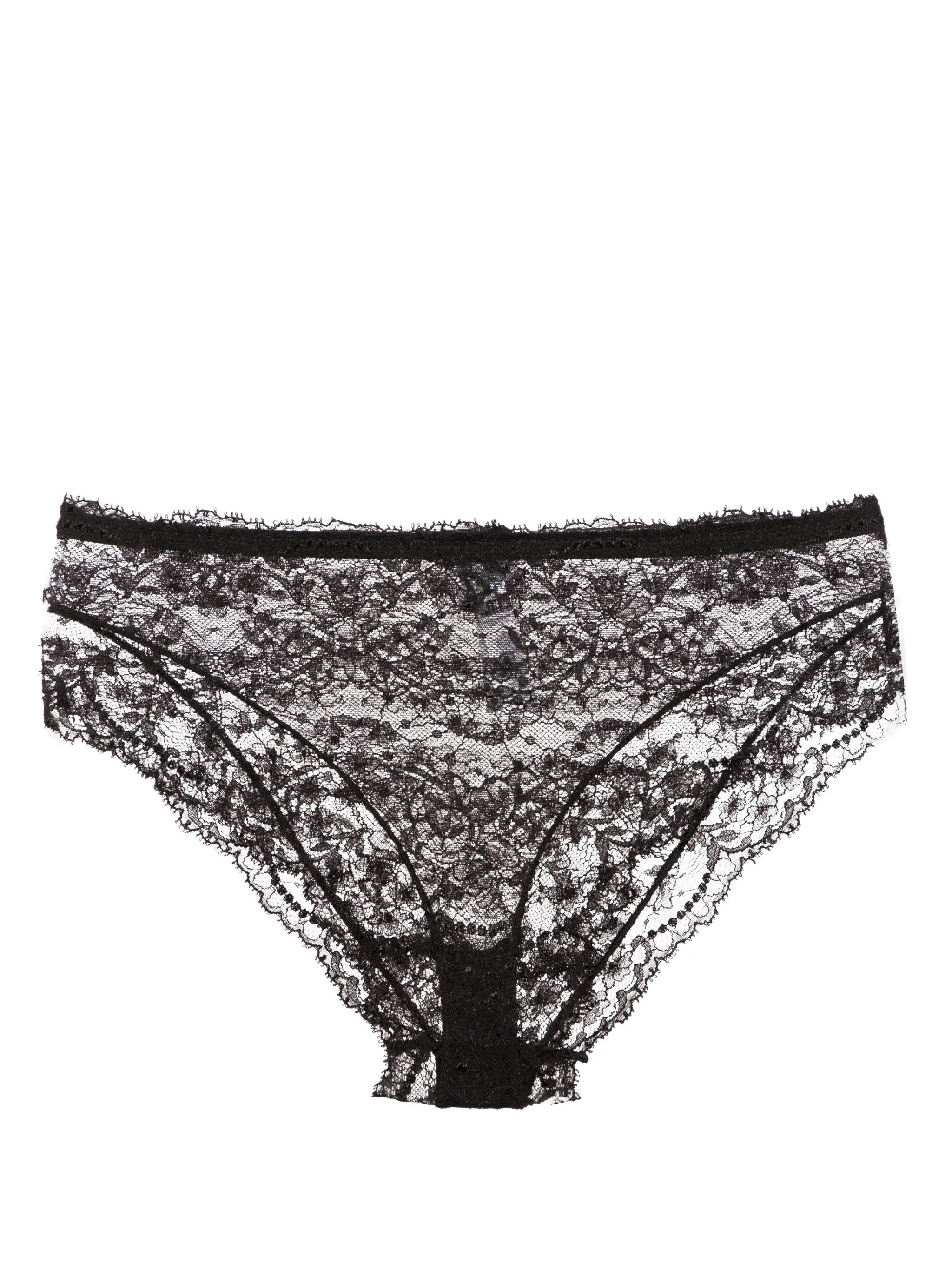 floral-lace high-waisted briefs - 1