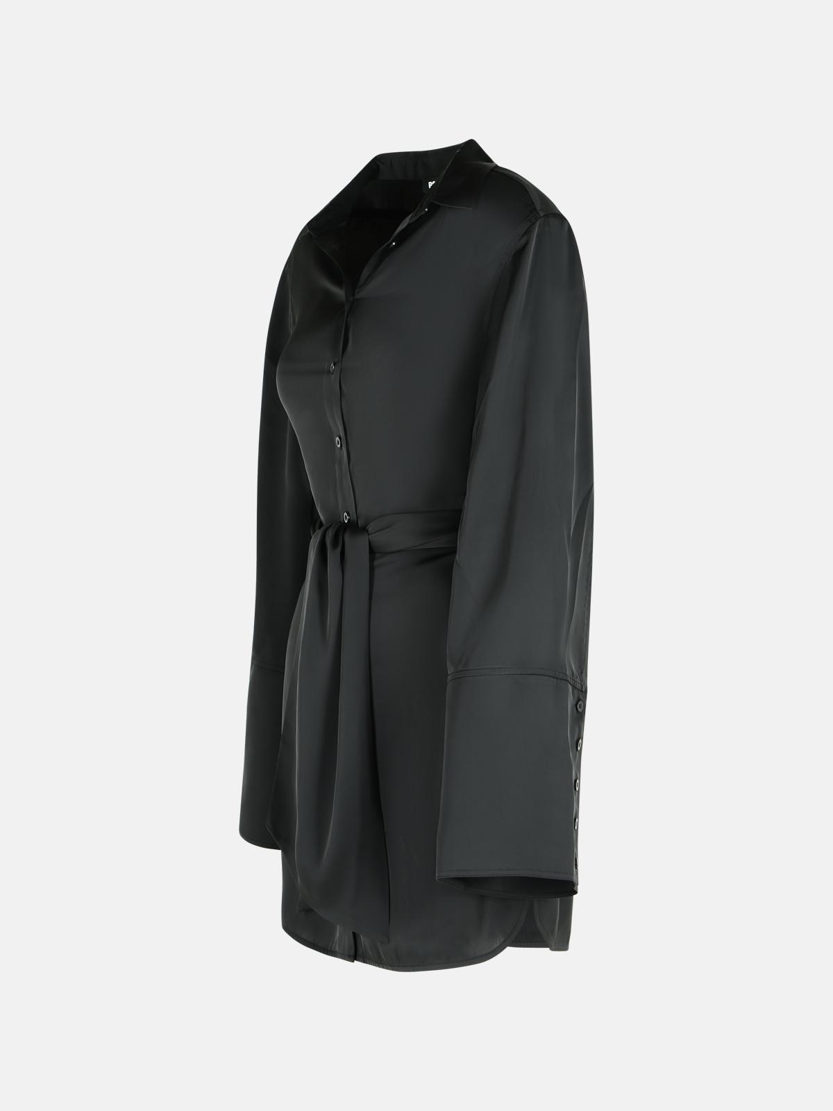 BLACK POLYESTER SHIRT DRESS - 2