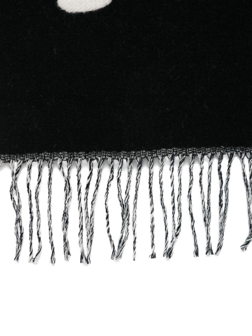 logo-jacquard fringed scarf - 2