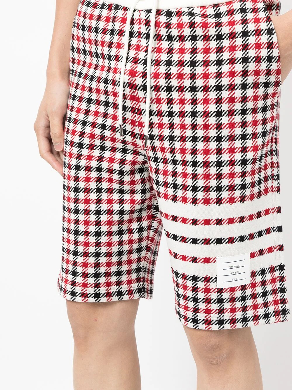 4-Bar stripe checked shorts - 5