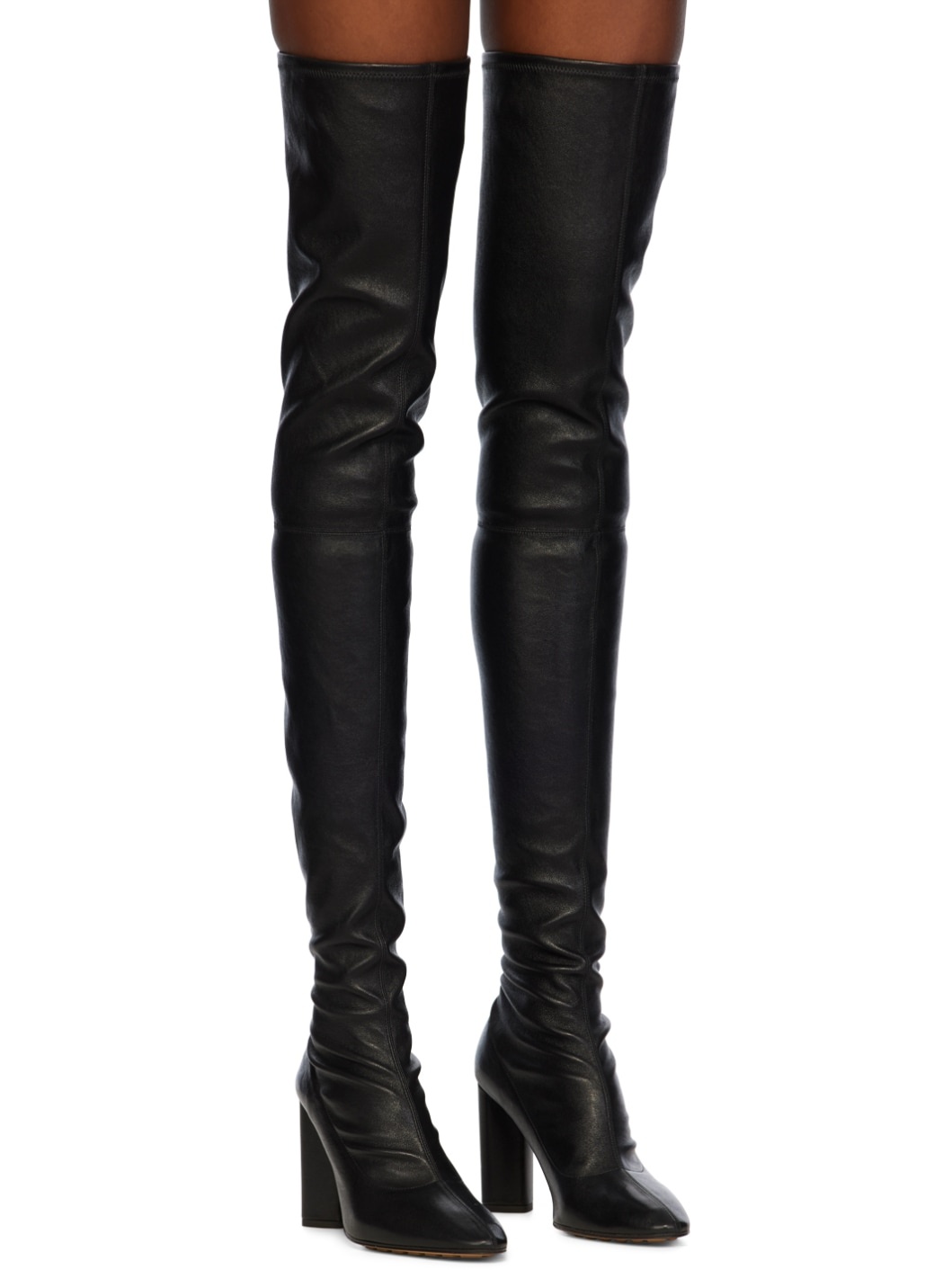 Black Tripod Over-The-Knee Boots - 4