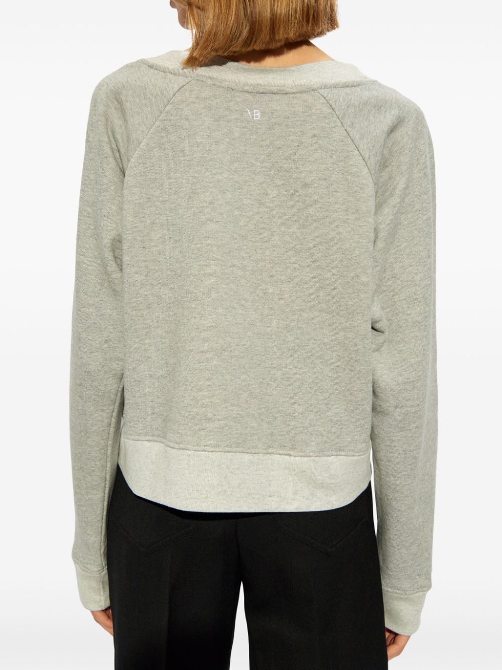 logo-embroidered boat-neck sweatshirt - 4