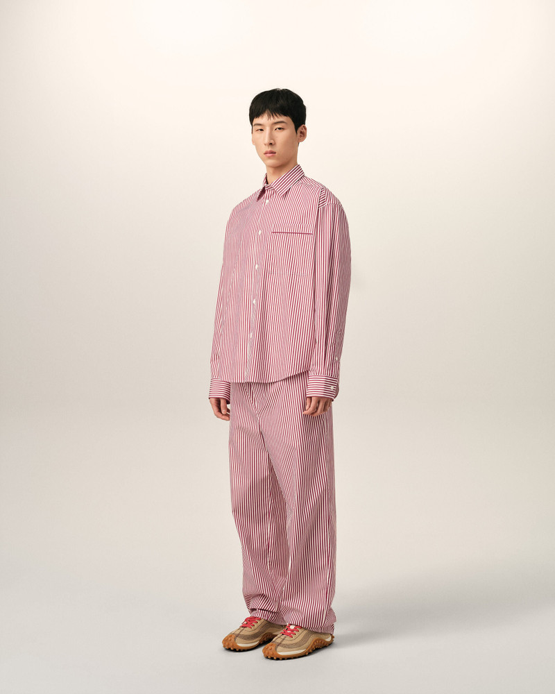 RED BOXY STRIPED COTTON SHIRT 6