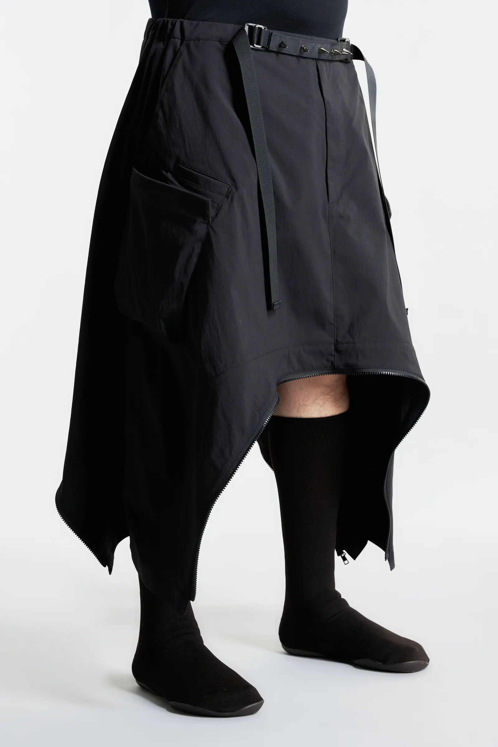 SK30-M Nylon Stretch Convert Cargo Skirt Black - 16