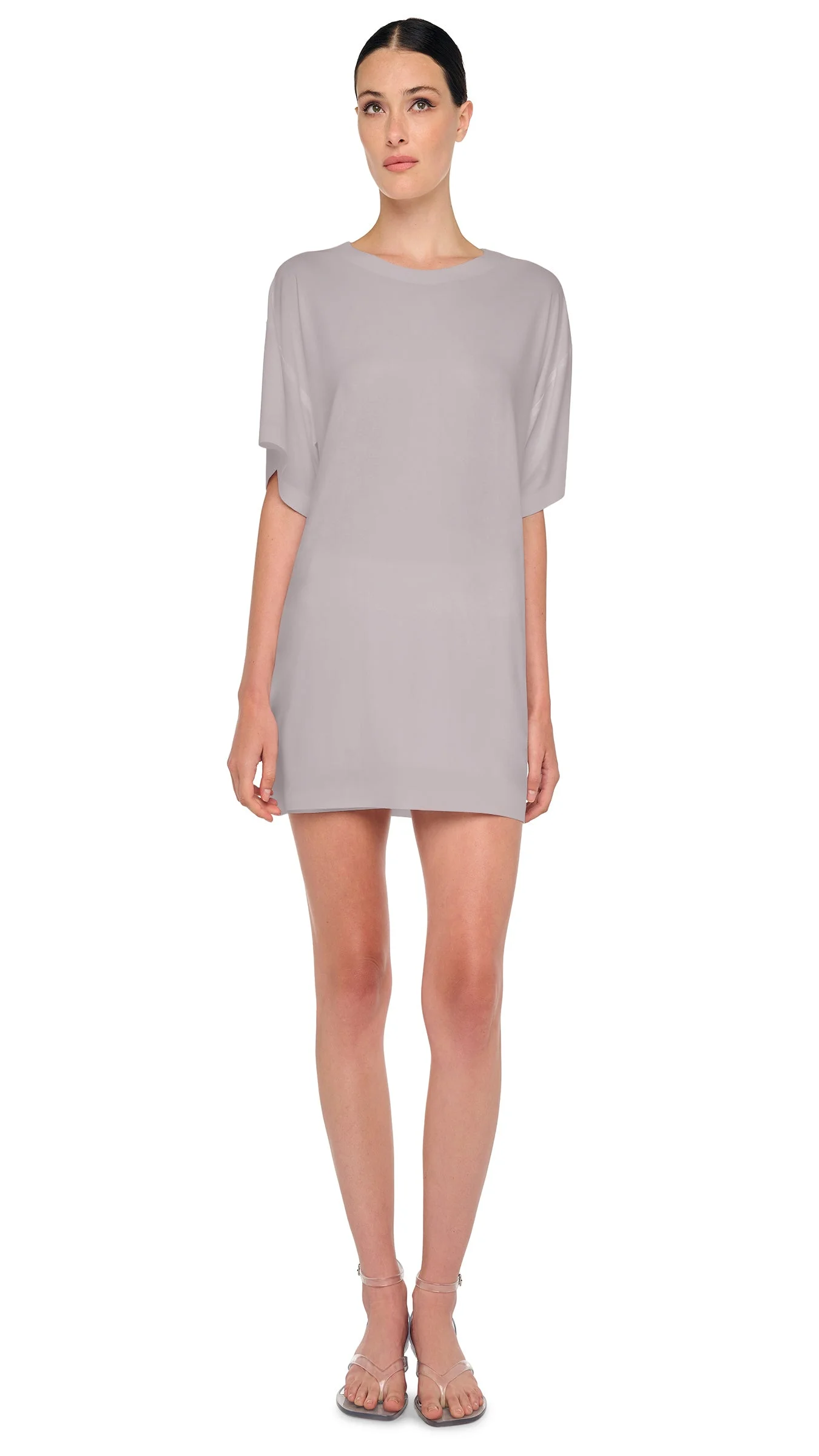 SHORT SLEEVE BOXY MINI DRESS - 1
