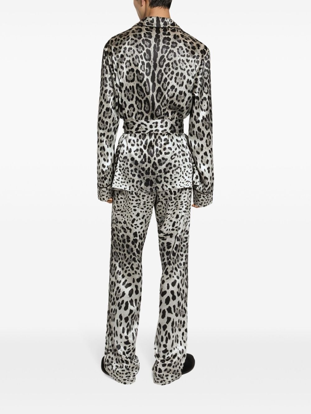 animal-print silk lounge trousers - 4