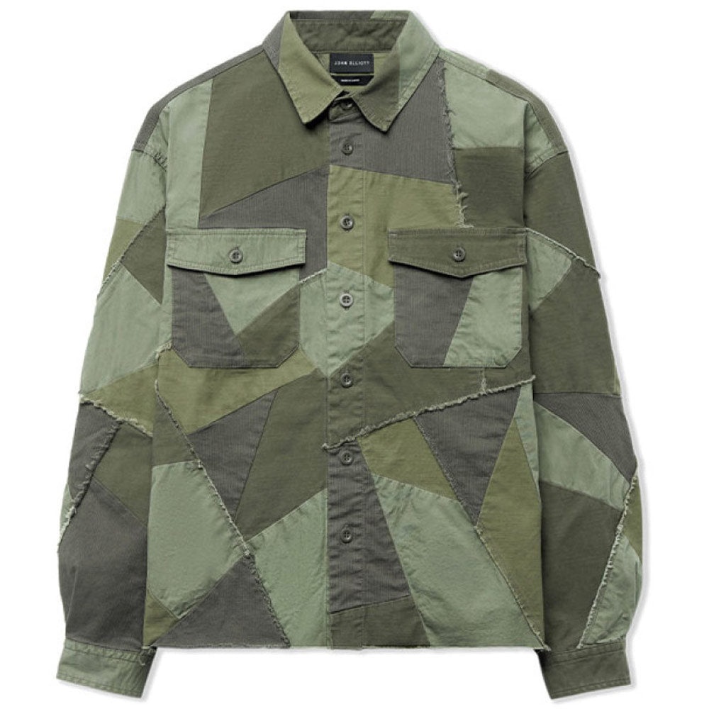 Patchwork Military Shirt 'Olive' - 1