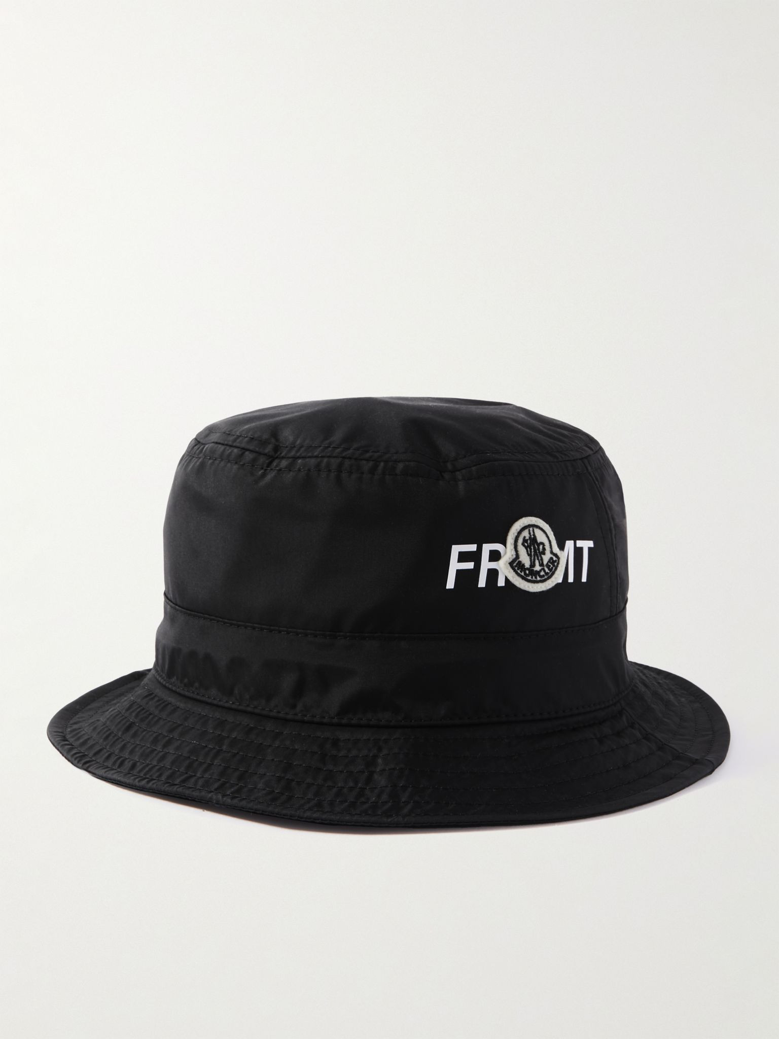 7 Moncler FRGMT Hiroshi Fujiwara Logo-Appliquéd Shell Bucket Hat Black - 1