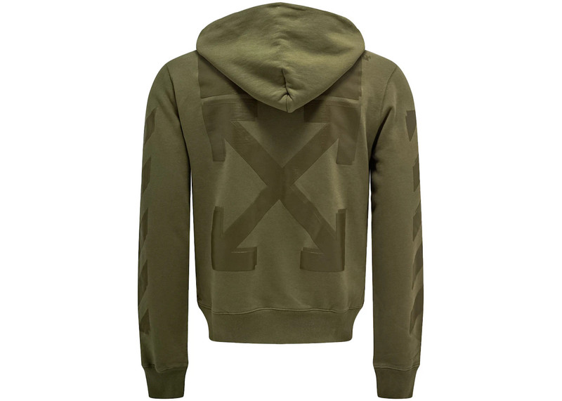 Off-White OFF-WHITE Slim Fit Rubber Arrows Hoodie Green outlook