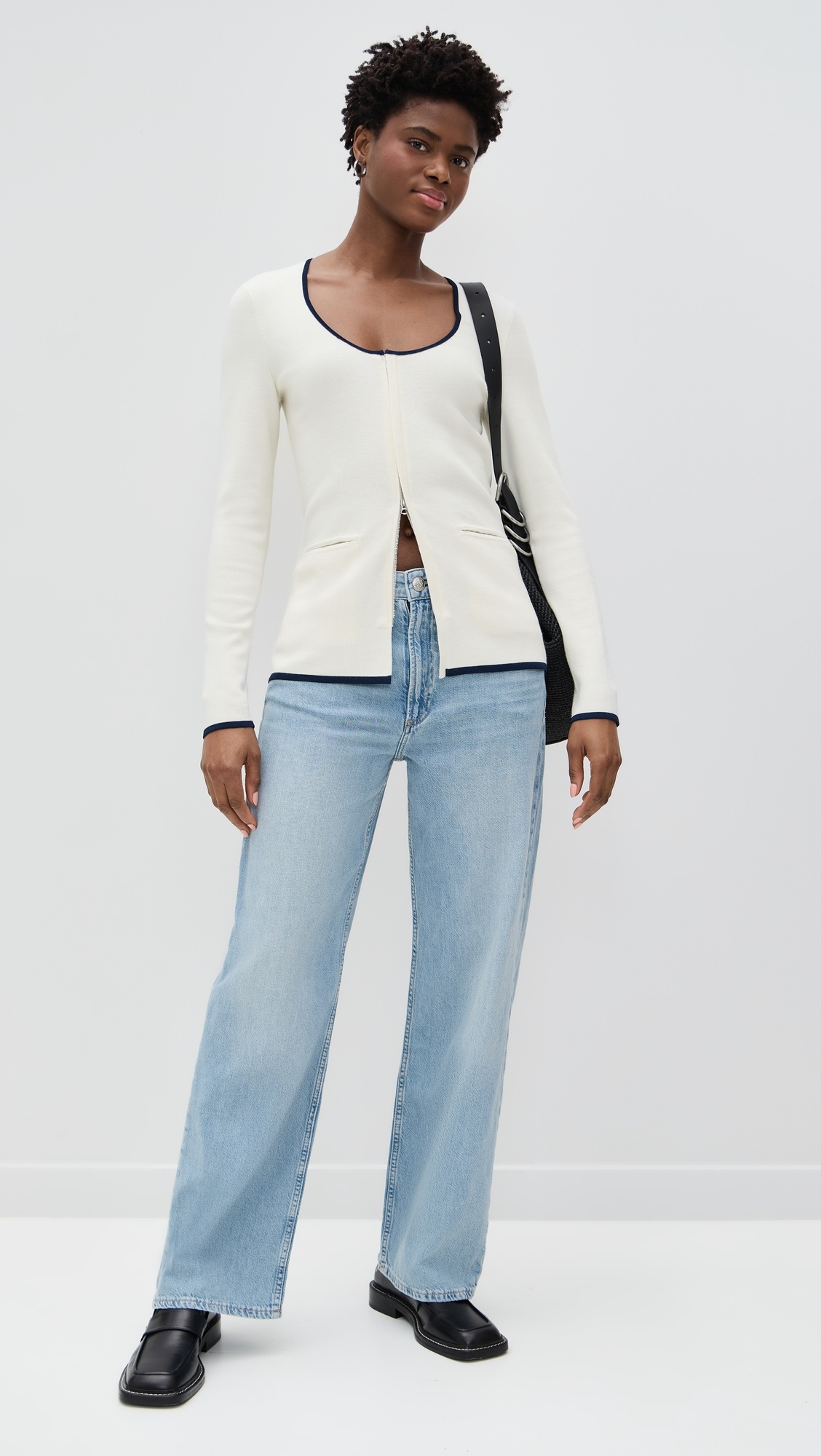Ella Scoop Neck Zip Up Cardigan - 4