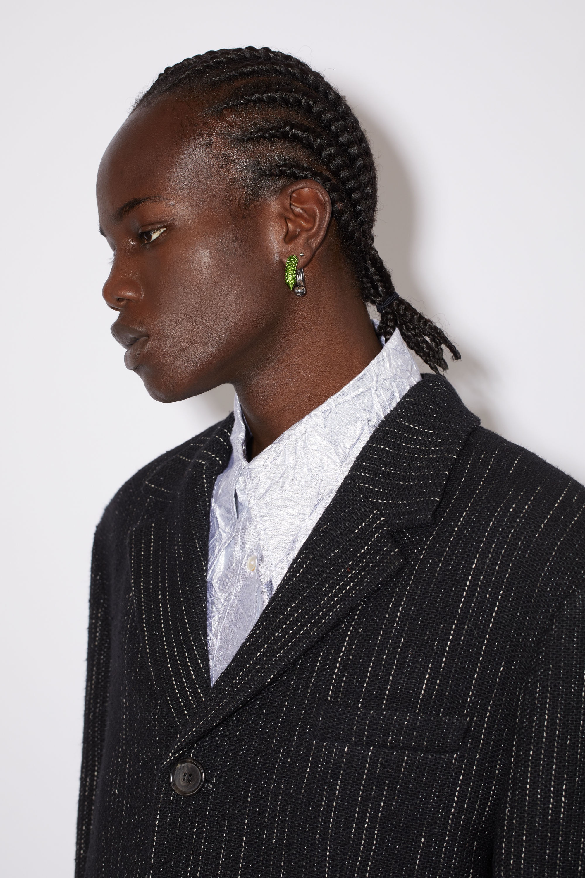 Hoop earring with strass - Bright Green - 3