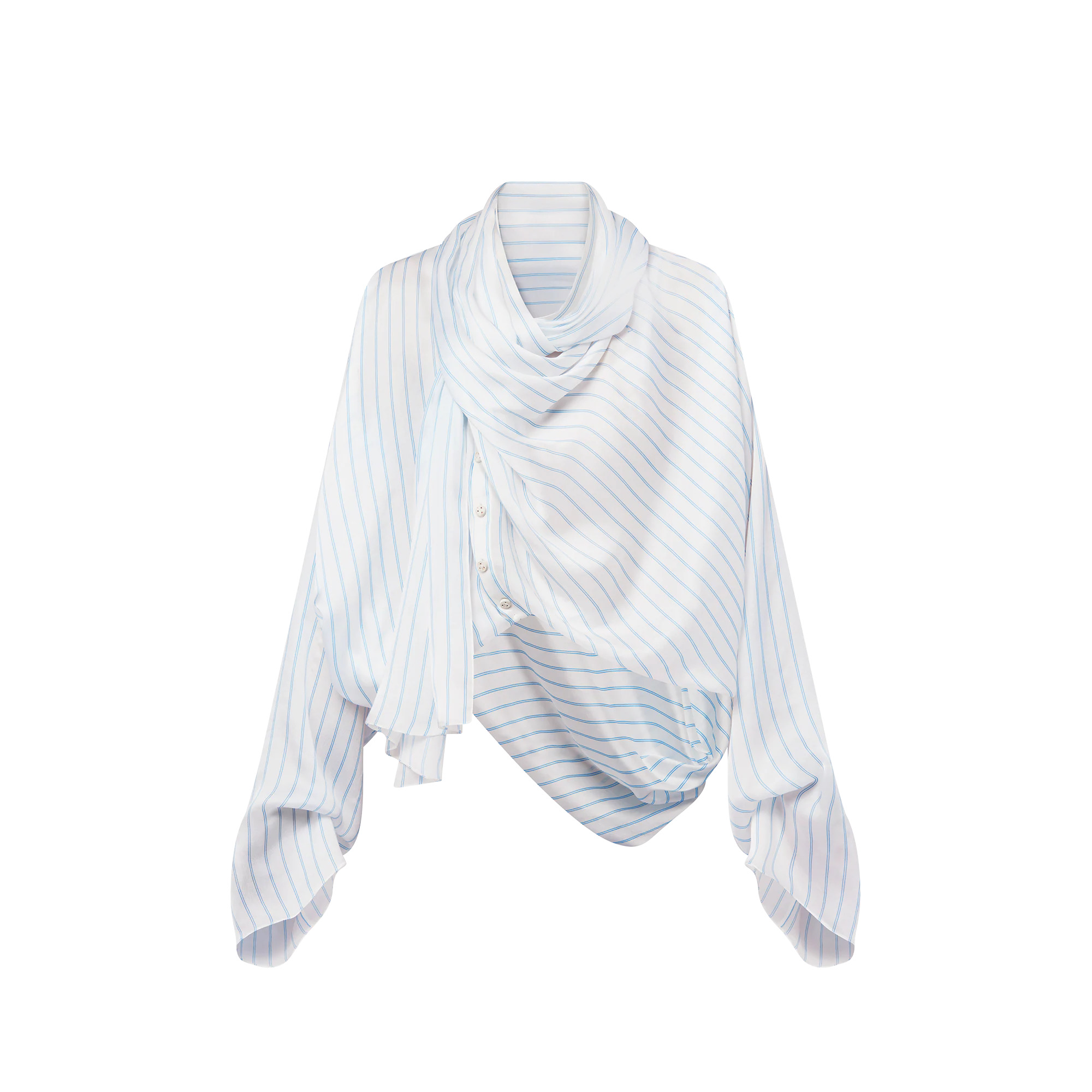 Double Stripe Draped Blouse - 1