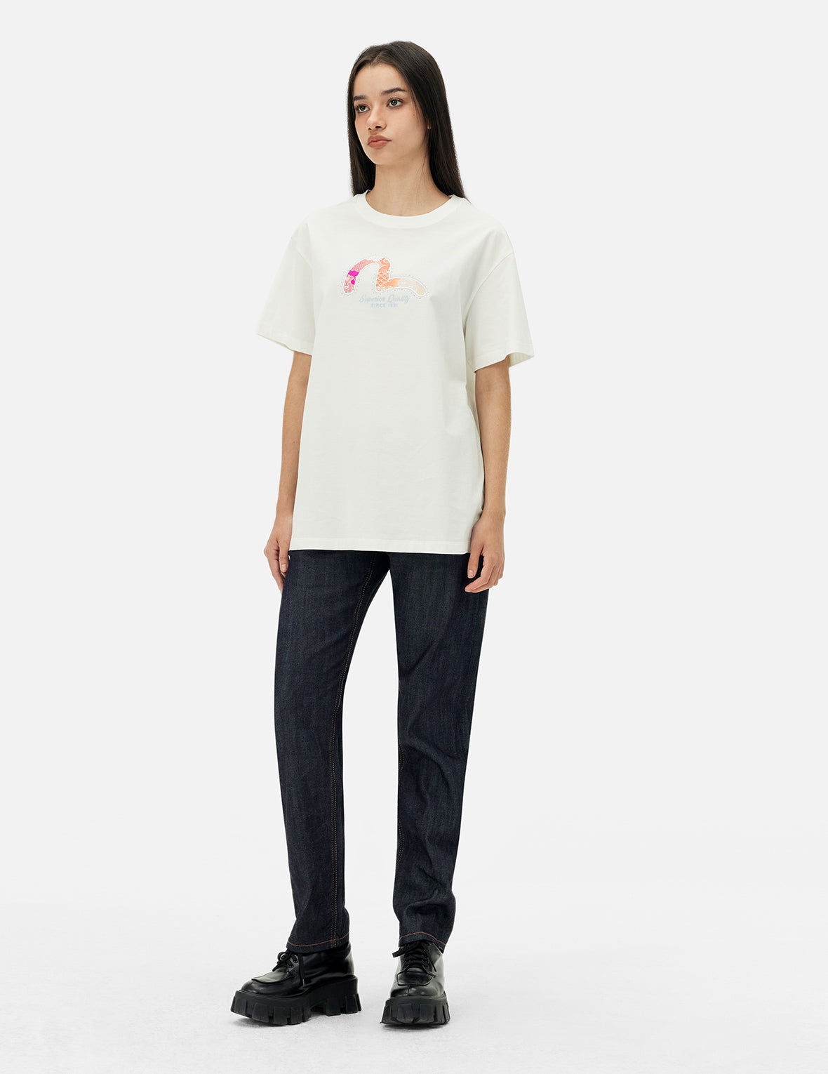 Seagull Foil Print Boyfriend T-shirt - 3