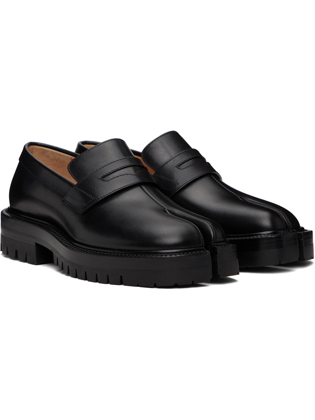 Black Tabi Leather Loafers - 4