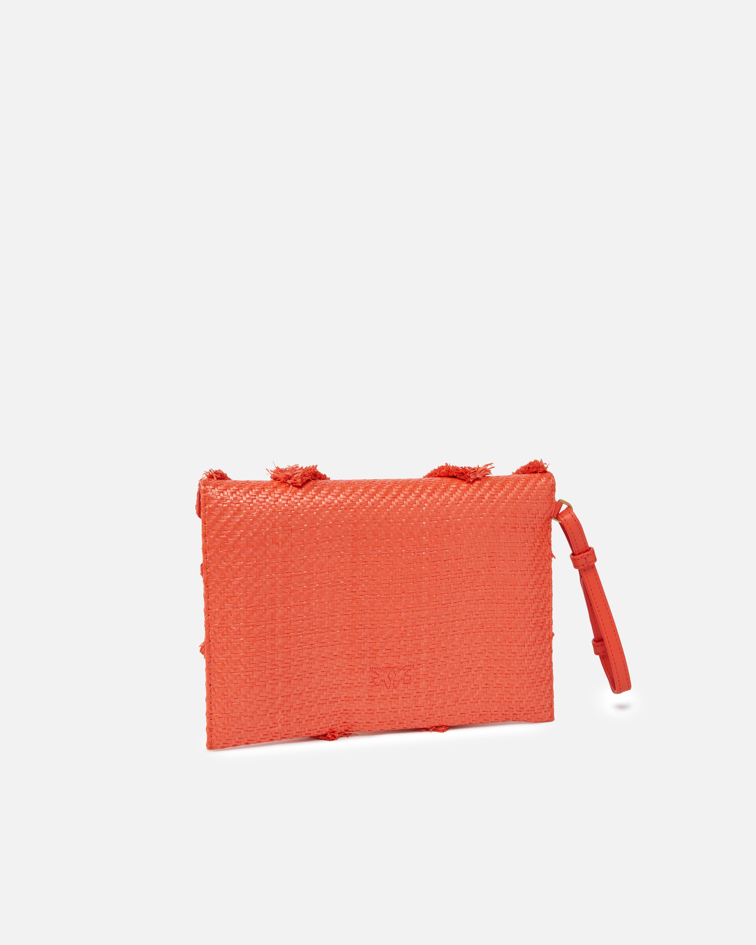 FLAT CLUTCH BAG IN FRINGED CHEVRON RAFFIA - 2