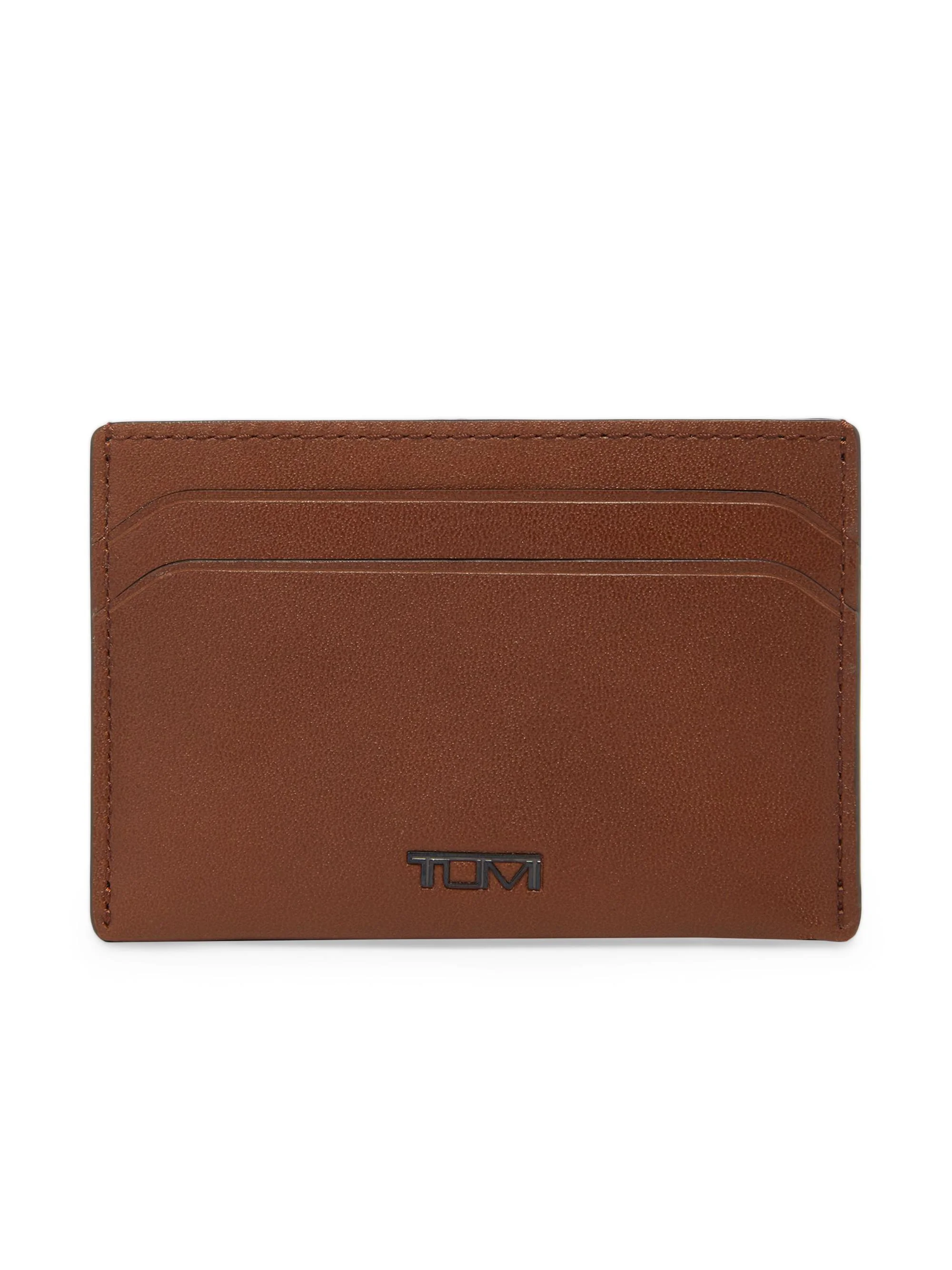 Men's Nassau Slim Leather Card Case - Cognac - 1