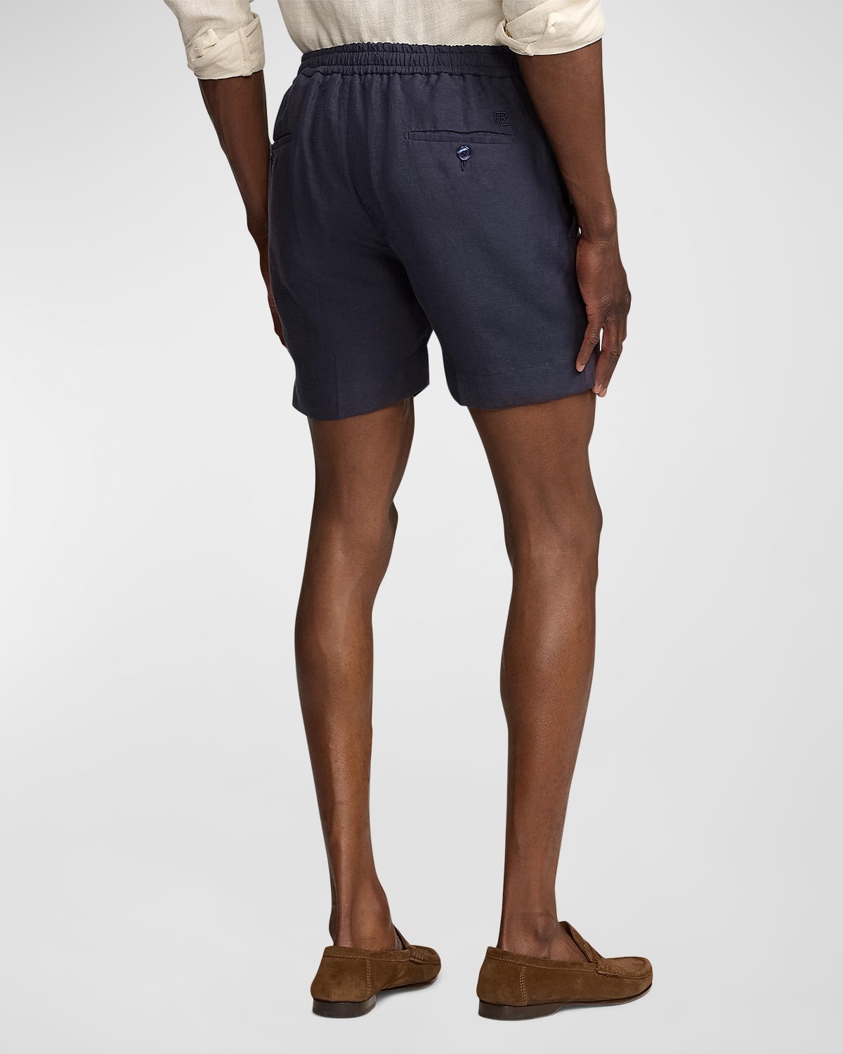 Men's Silk Linen Drawstring Shorts - 4