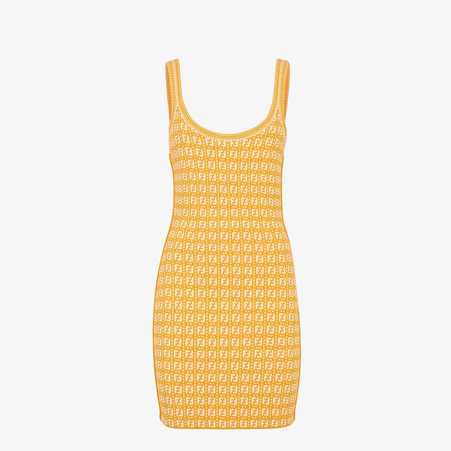 Orange viscose dress - 1