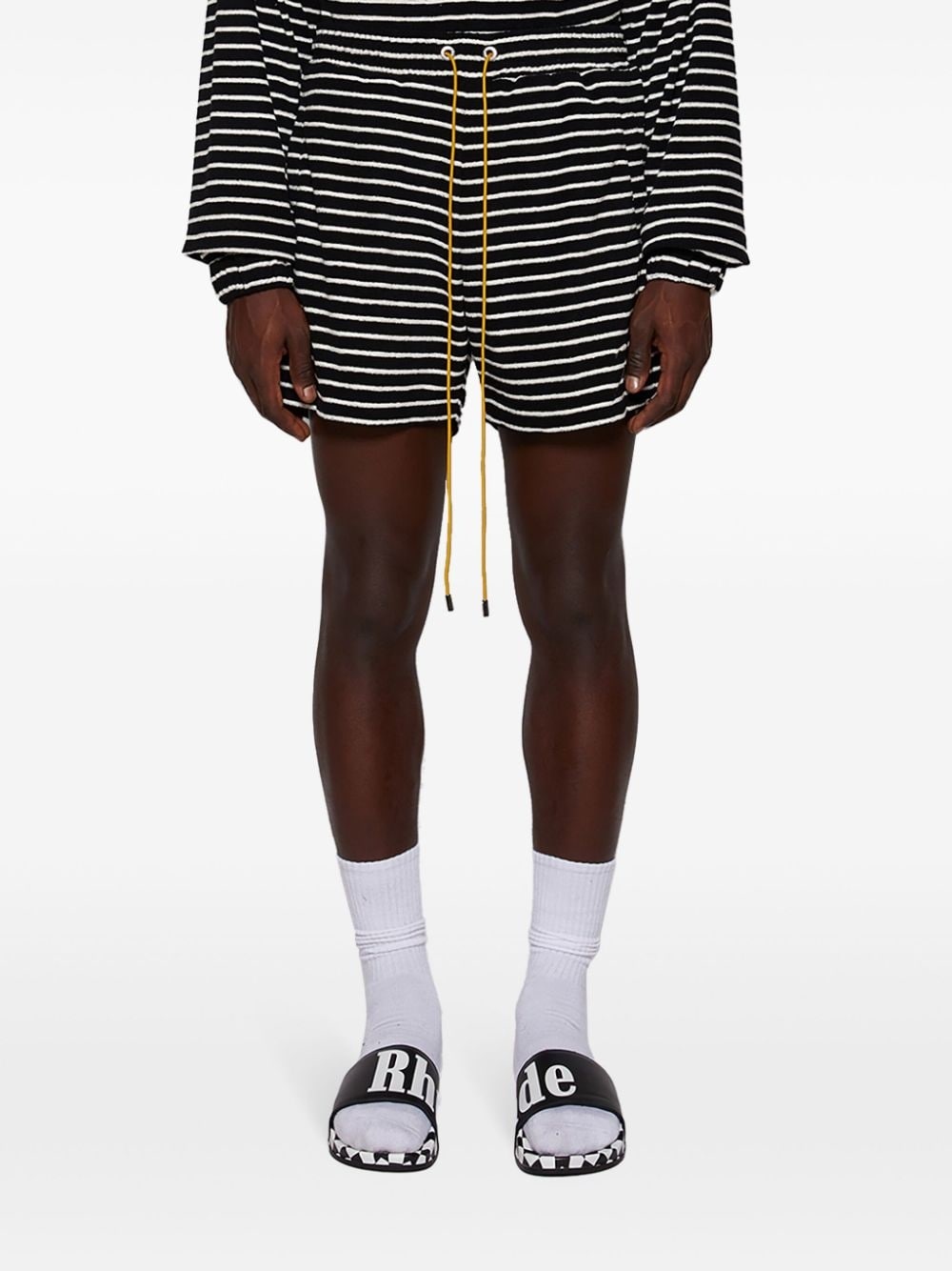 striped terry-cloth shorts - 3