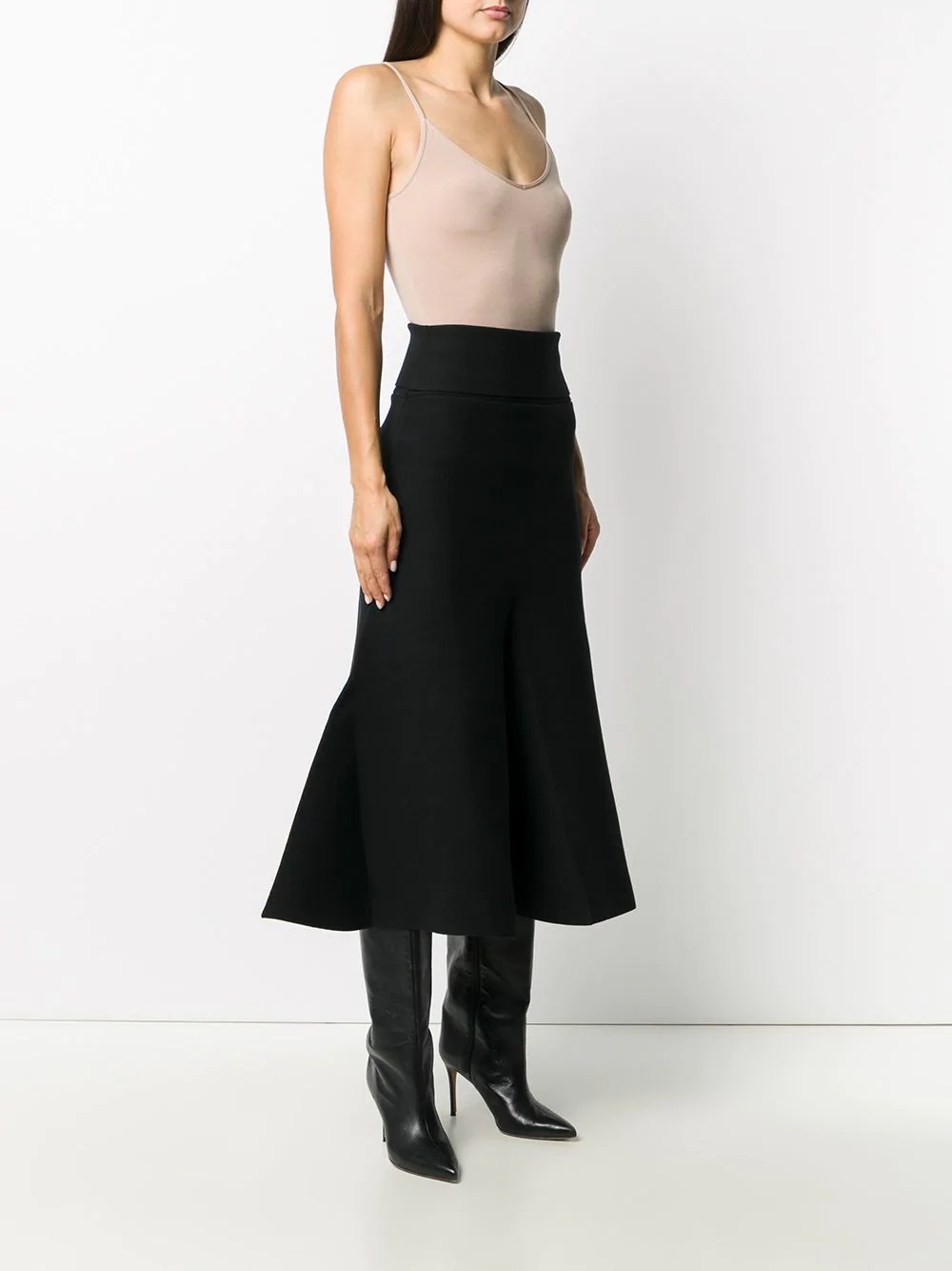 high-waisted flared skirt - 3