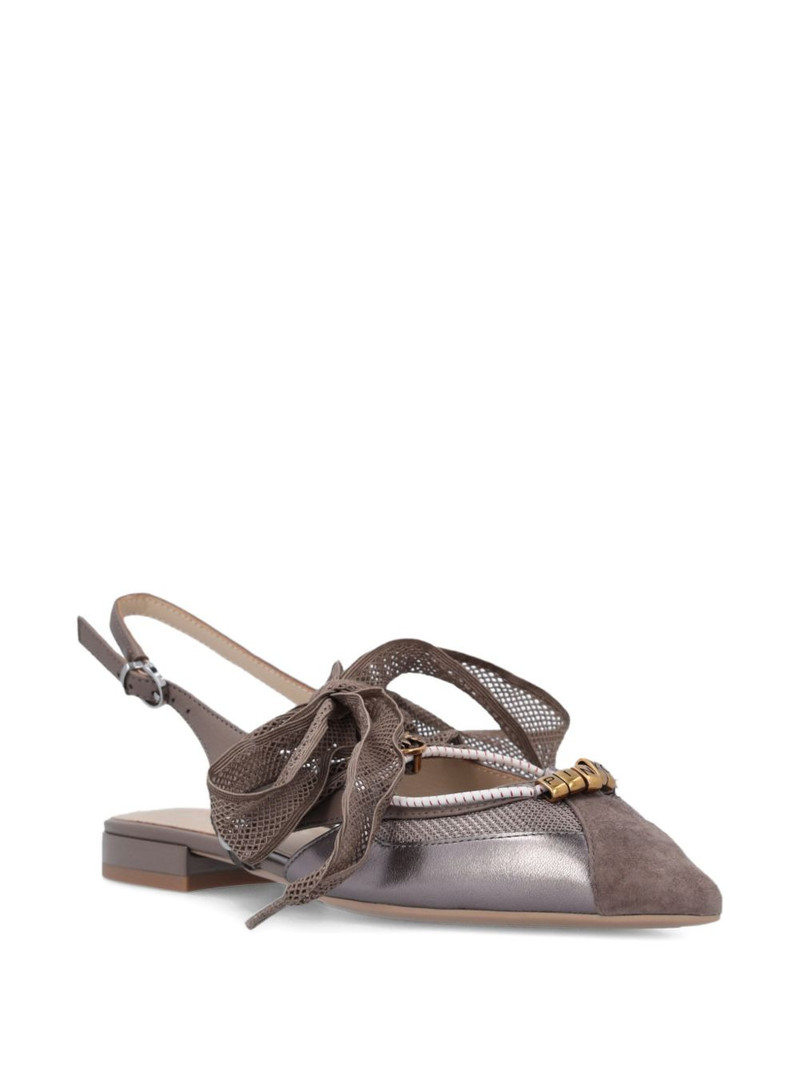 PINKO point-toe ribbon-detail ballet flats outlook