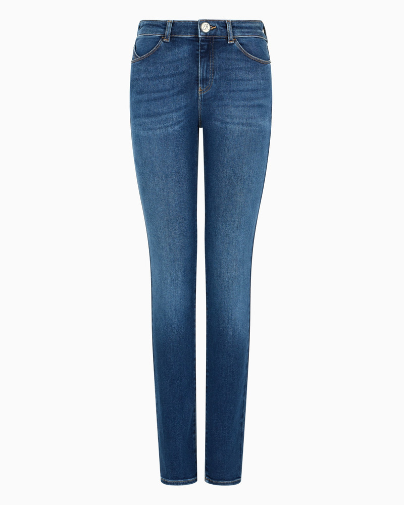 ASV J18 high-waisted skinny-leg jeans in a worn-look organic stretch denim 1