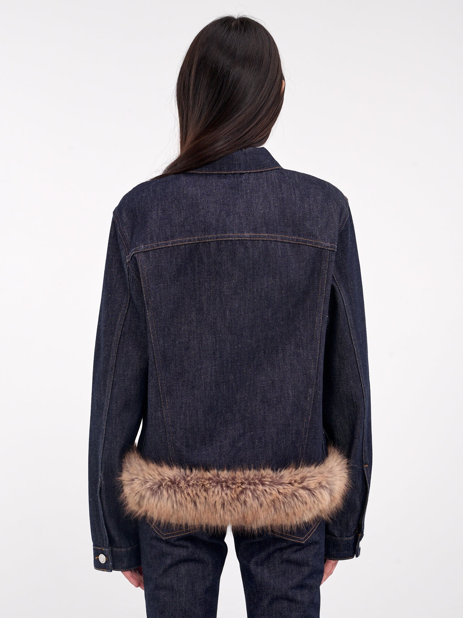 Faux Fur Denim Jacket - 3