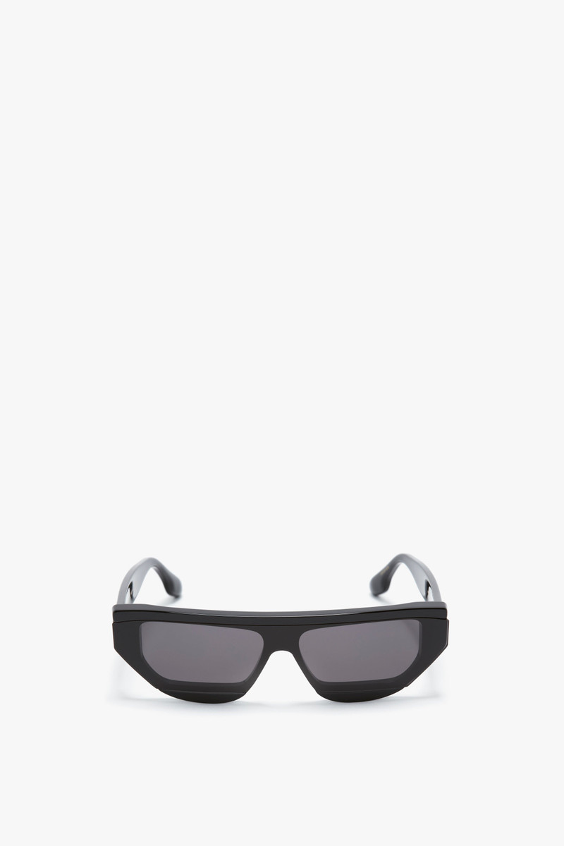 Layered Lens Visor Sunglasses In Black 1