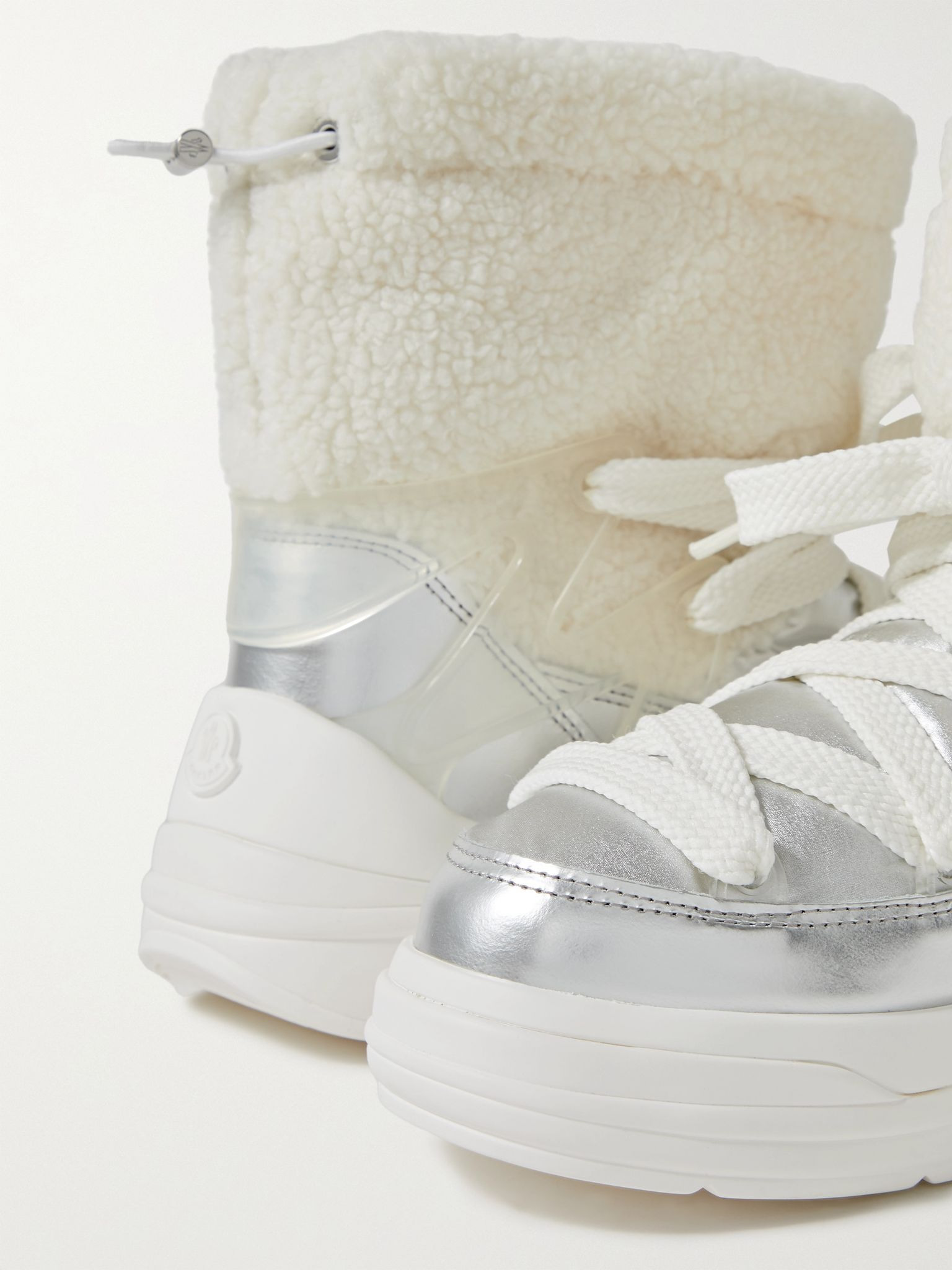 Insolux M rubber-trimmed fleece, metallic shell and leather snow boots White - 4