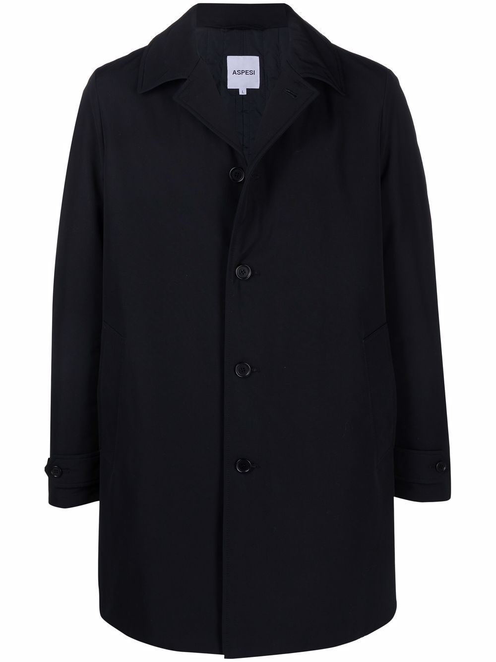 single-breasted cotton-blend coat - 1