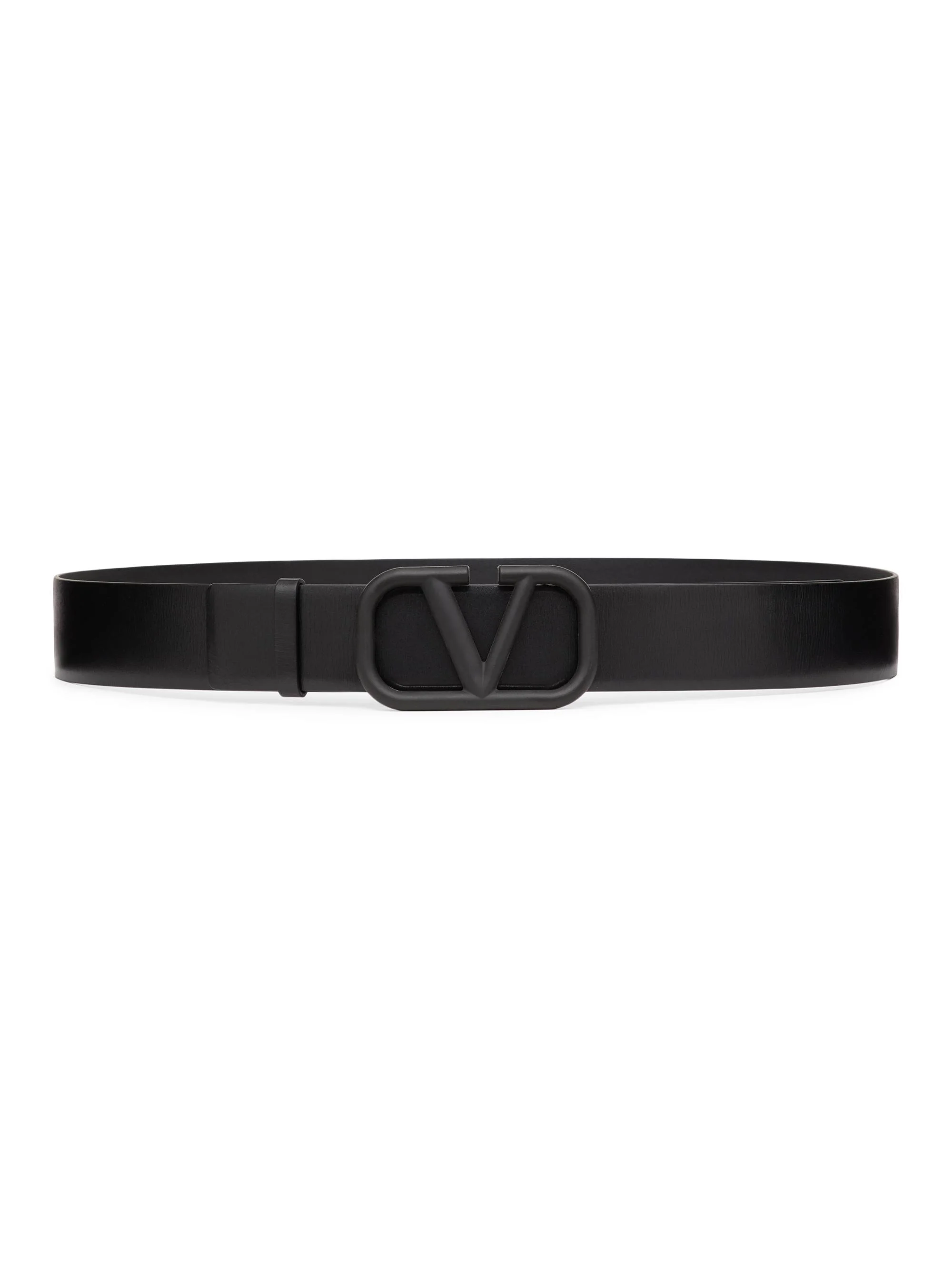 Men's VLogo Signature Calfskin Belt - Black - 1