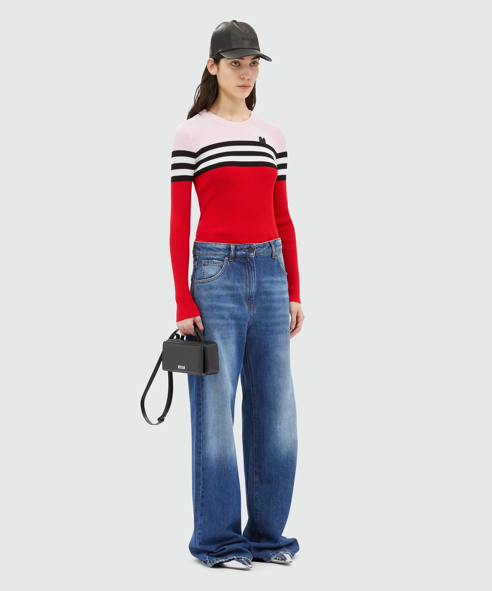 Multicolor ribbed viscose sweater - 4