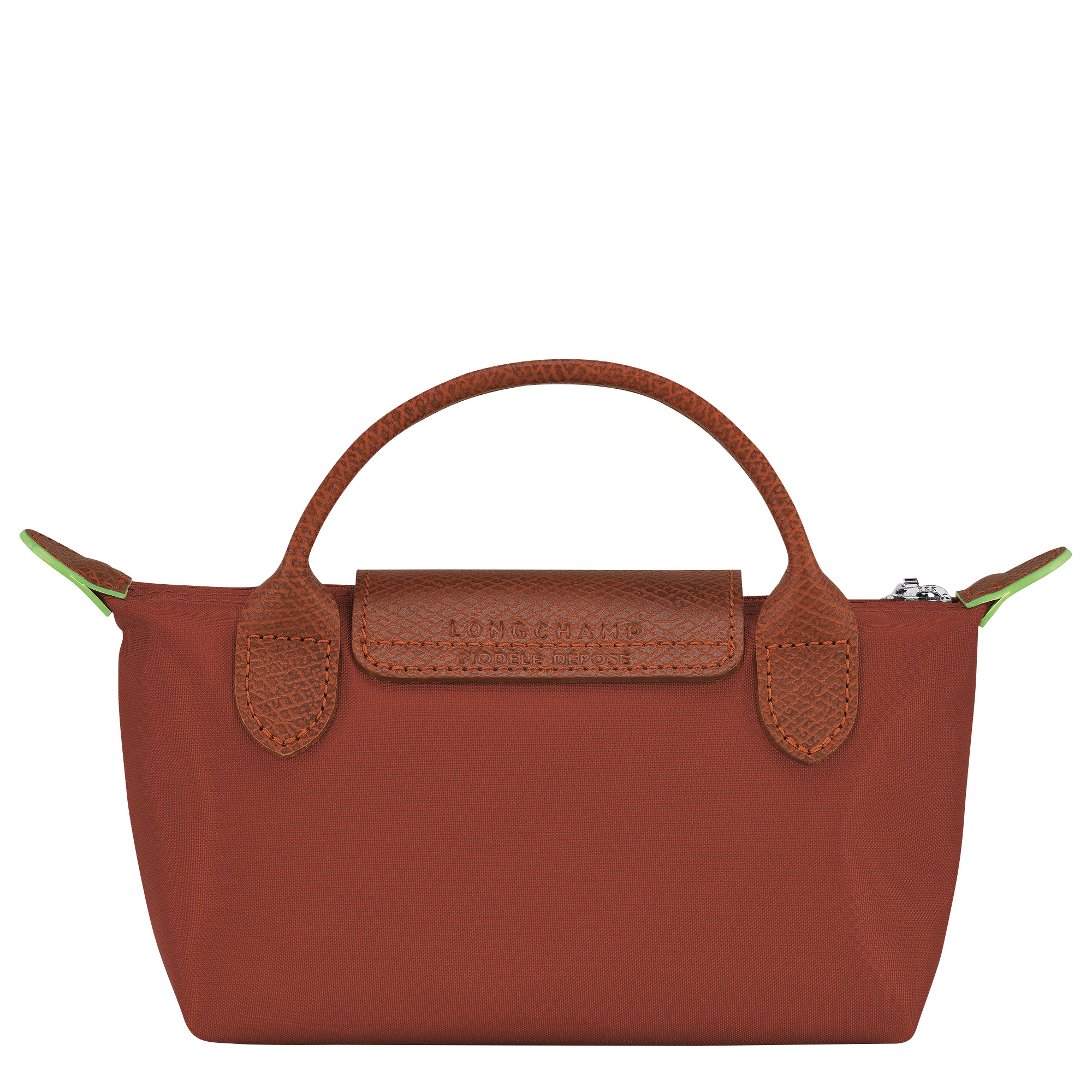 Le Pliage Green Pouch with handle Chestnut - Recycled canvas - 4