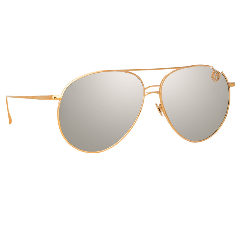 LINDA FARROW JONI AVIATOR SUNGLASSES IN ROSE GOLD AND PLATINUM LENSES (MEN'S) outlook