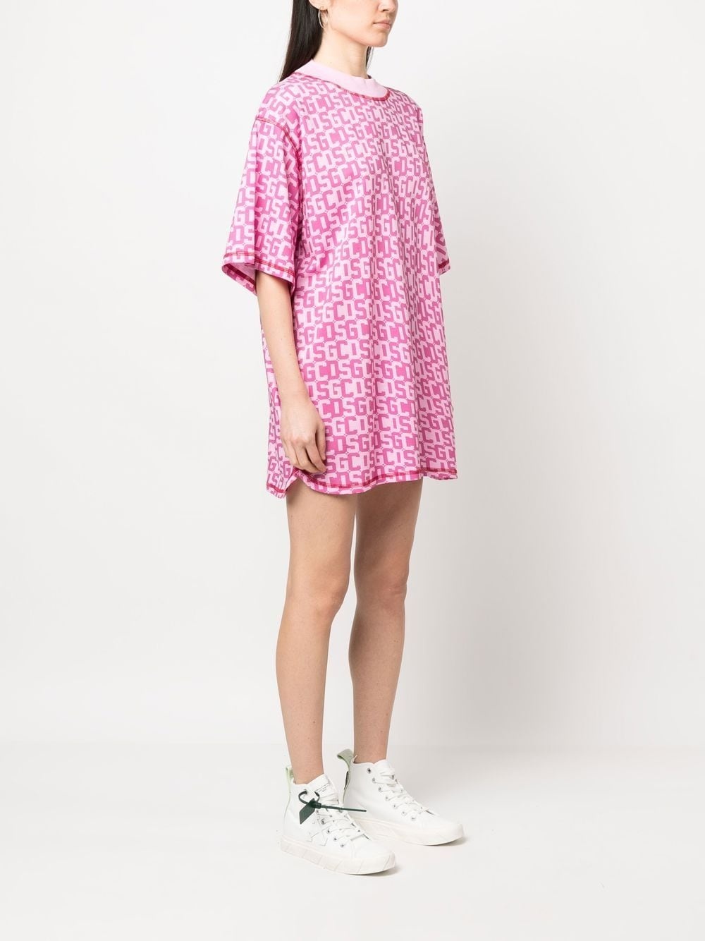 monogram-print T-shirt dress - 3