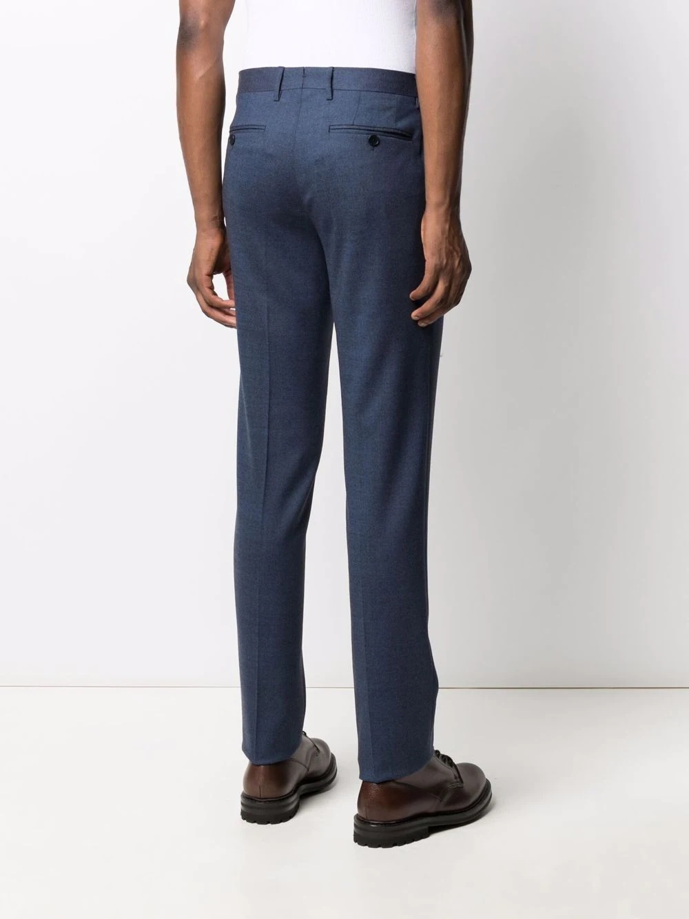 pressed crease wool-blend trousers - 4