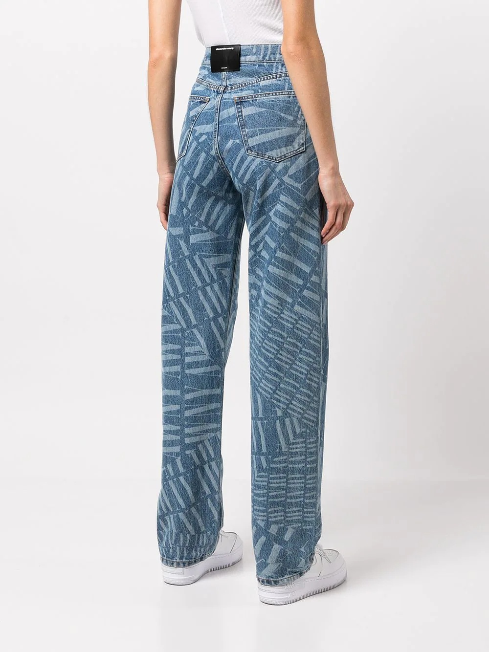 awny logo-print straight-leg jeans - 4