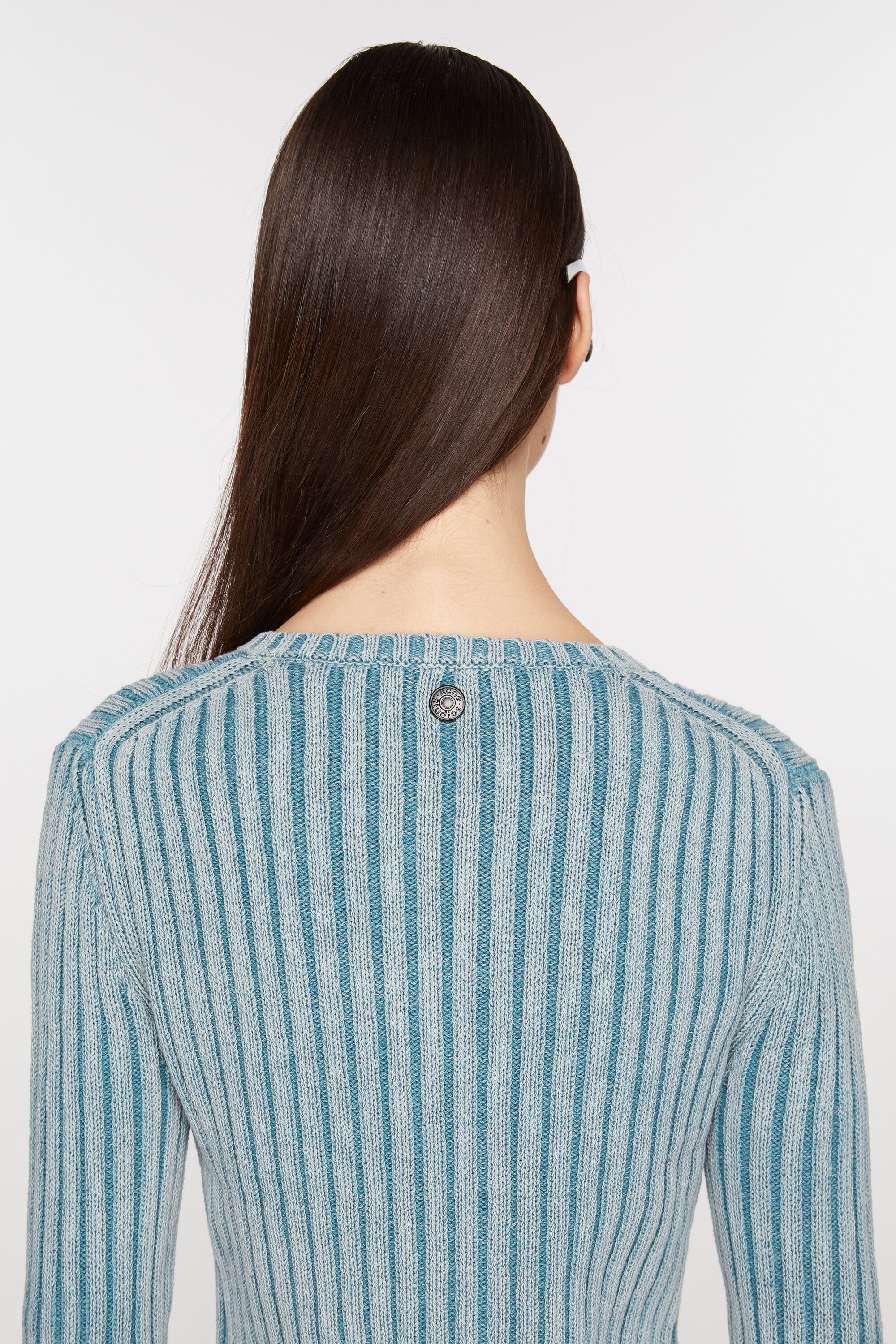 Ribbed zip cardigan - Dusty blue - 4