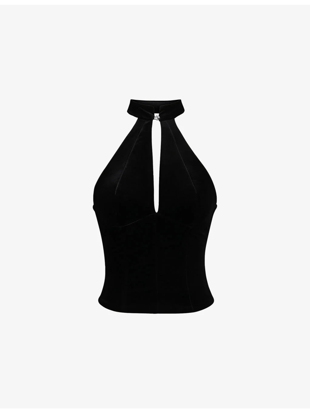 Zia Halterneck Stretch-Velvet Top - 1