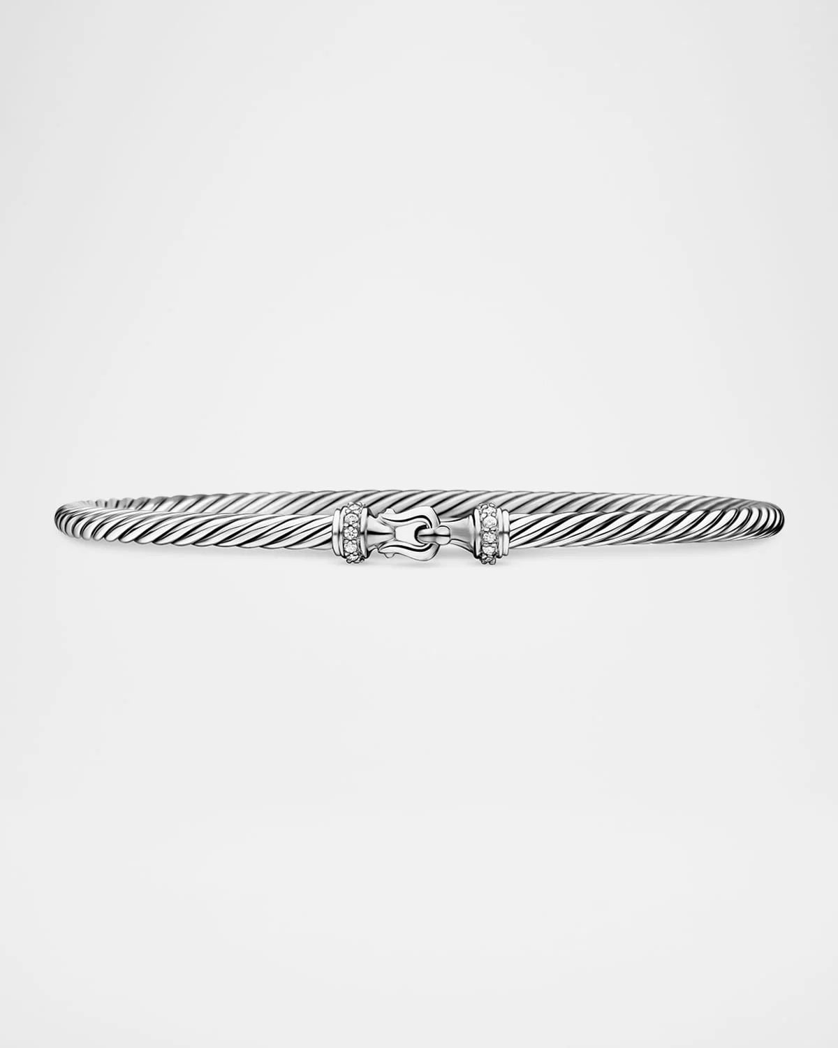 3mm Cable Buckle Bracelet with Diamonds - 1