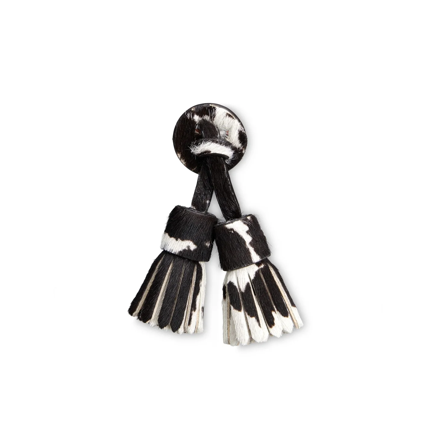 Black and white cavallino leather Santoni Icona Signum tassels - 1